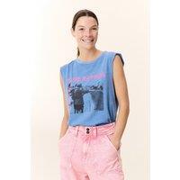 Printed Sleeveless T-Shirt, Round Neck, DODE