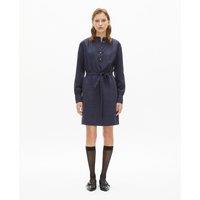 Short Shirt Dress with Crew Neck and Long Sleeves