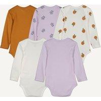 Pack of 5 Bodysuits with Long Sleeves