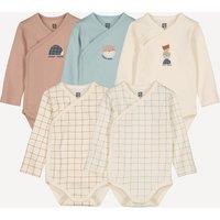 Pack of 5 Newborn Bodysuits with Long Sleeves
