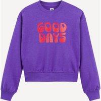 Slogan Print Sweatshirt with Crew Neck