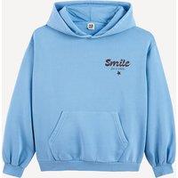 Fleece Hoodie with Slogan On Front and Back
