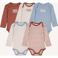 Pack of 5 Bodysuits with Long Sleeves