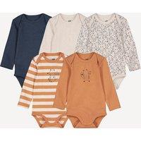 Pack of 5 Bodysuits with Long Sleeves