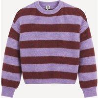 Striped Chunky Knit Jumper with Crew Neck