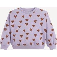Heart Print Sweatshirt in Fleece