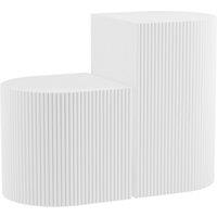 koko Reeded Minimalist Side Tables (Set of 2)