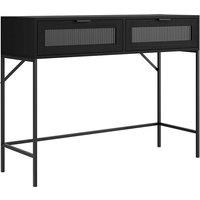 Edris Industrial Reeded 2 Drawer Console Table