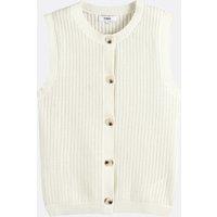 Button-Down, Sleeveless, Round-Neck GIL Cardigan