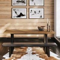 Haden Industrial Faux Leather Dining Bench