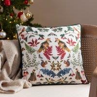 Mirrored Fox Watercolour Printed Piped Cushion