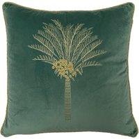 Desert Palm Embroidered Velvet Cushion