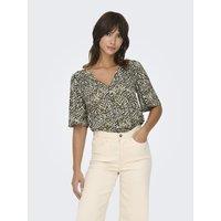 Printed V-Neck Blouse