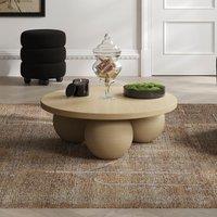 Meera Round Coffee Table with Oversized Bun Feet