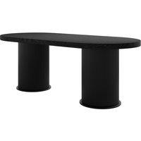 Asa Oval Japandi Ash Wood Dining Table with Ribbed Pedestal Base