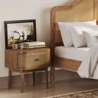 Myra Smoked Wood Bedside Cabinet