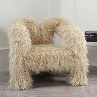 Katrin Faux Fur Sculptural Accent Chair