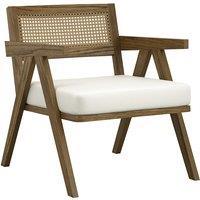 Aldric Smoked Wood and Rattan Accent Chair