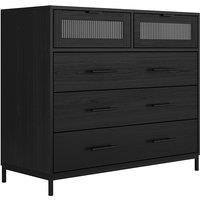Edris Industrial Reeded 1 Drawer Bedside Cabinet