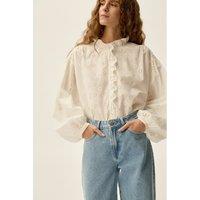 Embroidered Blouse with Loose Sleeves, Satine