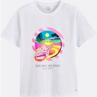 Jerafi Slogan Print T-Shirt with Short Sleeves