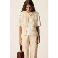 Sleeveless Openwork Knit Cardigan, Cemilie