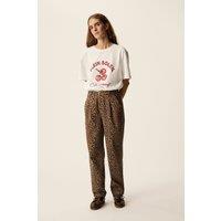 Straight-Leg Trousers with Leopard Print Sagus