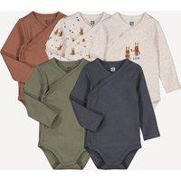 Pack of 5 Newborn Bodysuits with Long Sleeves