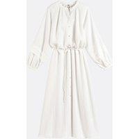 Full Maxi Dress with Crew Neck and Long Sleeves