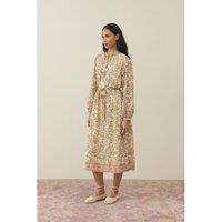 Martina Belted Maxi Dress with Long Sleeves