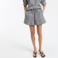 Gingham Check Shorts with Elasticated Waistband