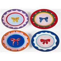 Set of 4 Fabulously Festive Bow Cake Plates