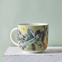 Set of 2 Fruit and Floral Green Mugs