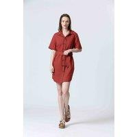 Mini Shirt Dress with Short Sleeves