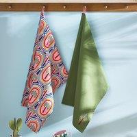 Set of 2 Electric Coast Palm Tree Tea Towels