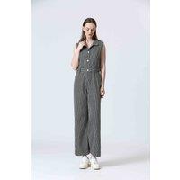 Striped Denim Jumpsuit