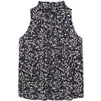 Sleeveless Blouse with High Neck, Graphic Print