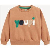 Fleece Crew Neck Sweatshirt with Fleece Slogan