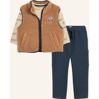3-Piece Cardigan, T-Shirt and Trousers Outfit