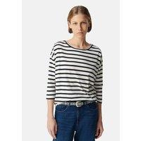 Striped T-Shirt with Round Neck, 3/4 Length Sleeves and Jewelled Shoulders