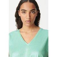 V-Neck Sleeveless Satin Linen Blend T-Shirt