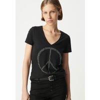 Short-Sleeved V-Neck Print T-Shirt