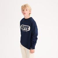 Slogan Print Sweatshirt with Crew Neck