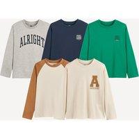 Pack of 5 Long Sleeve Printed T-Shirts