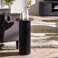 Lucien Fluted Wood Pedestal Side Table
