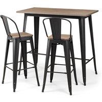 Dalton Industrial Tolix Bar Table & Chair Set (Seats 2)
