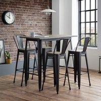 Dalton Industrial Tolix Bar Table & Chair Set (Seats 4)