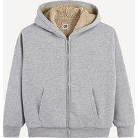 Zip-Up Hoodie with Sherpa-Lined Fleece