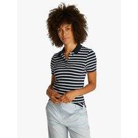 Striped Polo Shirt with Short Sleeves