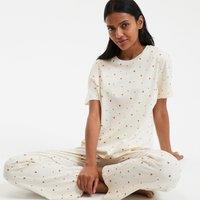 Heart Print Pyjama in Cotton Jersey